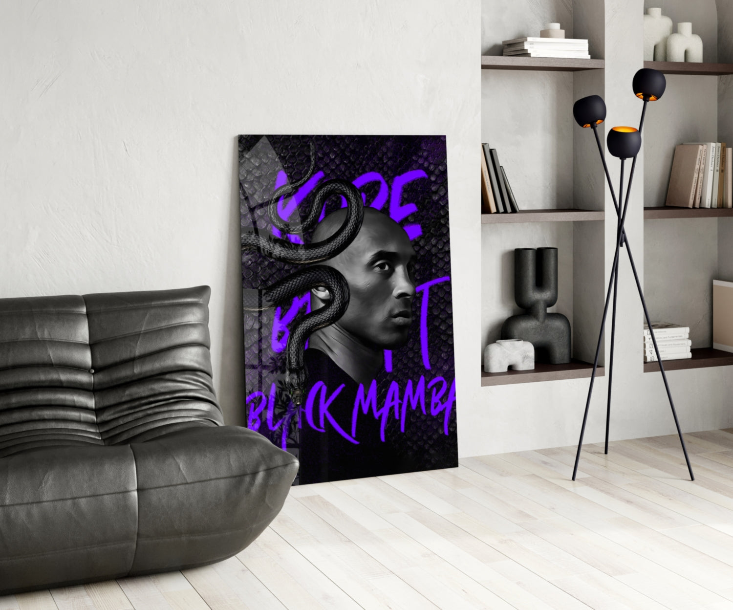 Kobe Bryant, Black Mamba Glass Wall Art || Designer Collection.