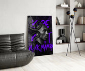 Black Mamba panel adding editorial weight to a teen lounge wall