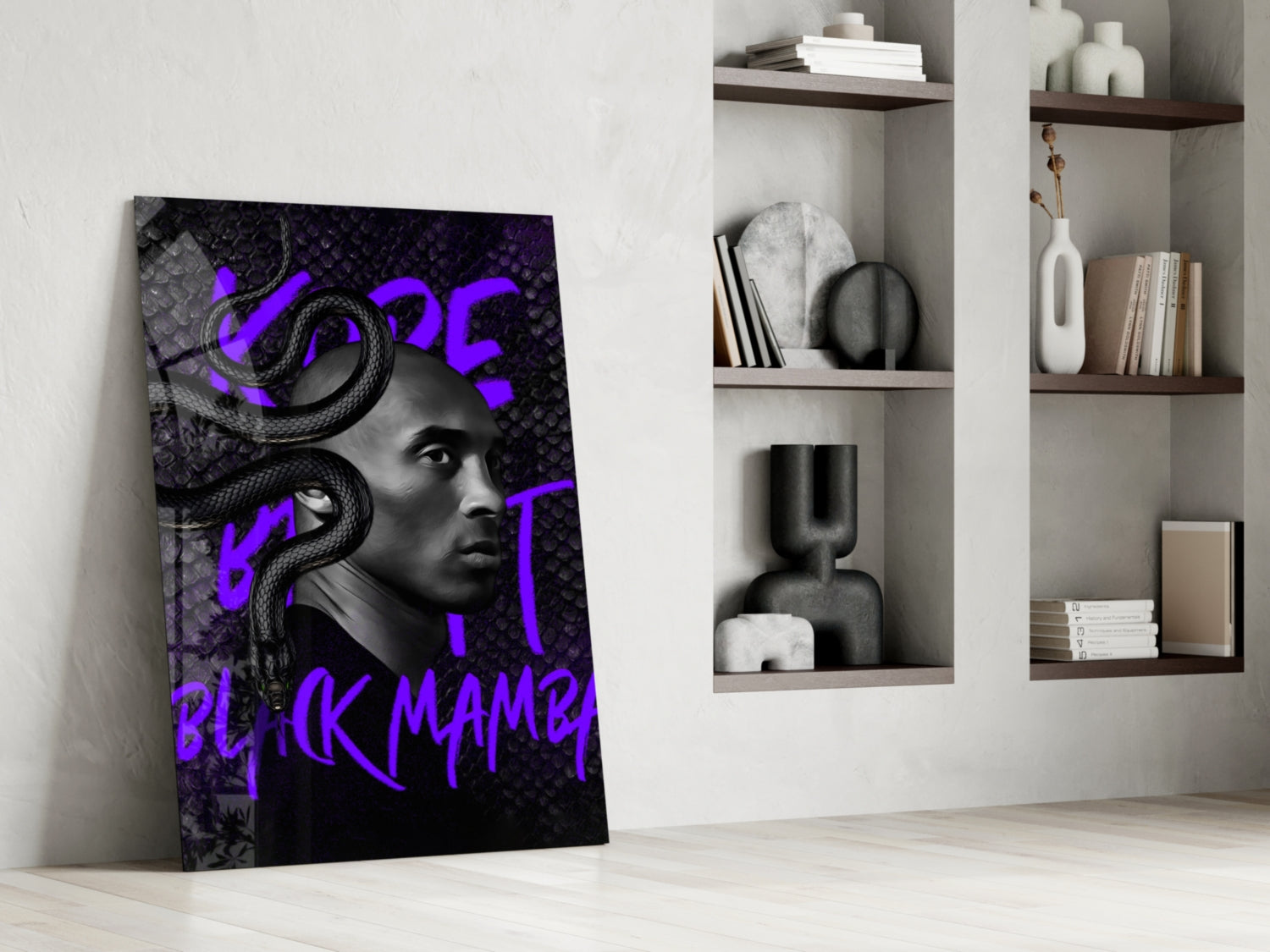 Kobe Bryant, Black Mamba Glass Wall Art || Designer Collection.