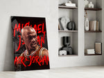 Michael Jordan glass print enhancing a hallway with streetwear palette