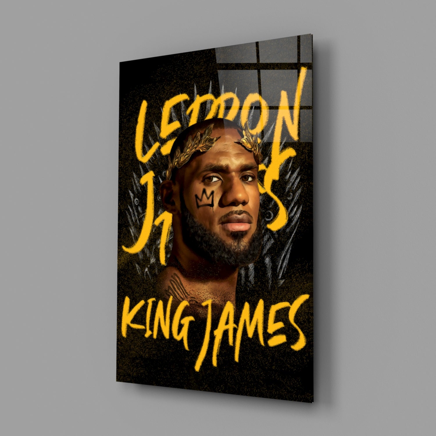 Lebron James, King Glass Wall Art || Designer Collection.