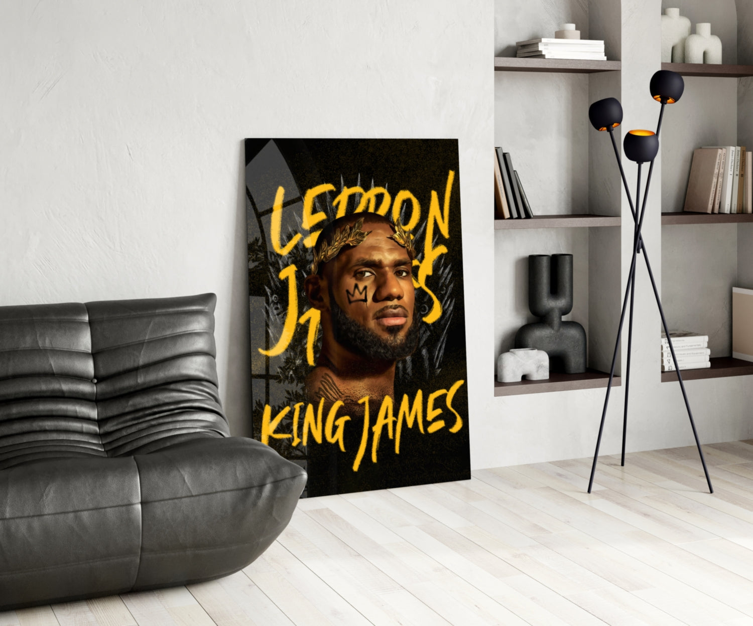 Lebron James, King Glass Wall Art || Designer Collection.