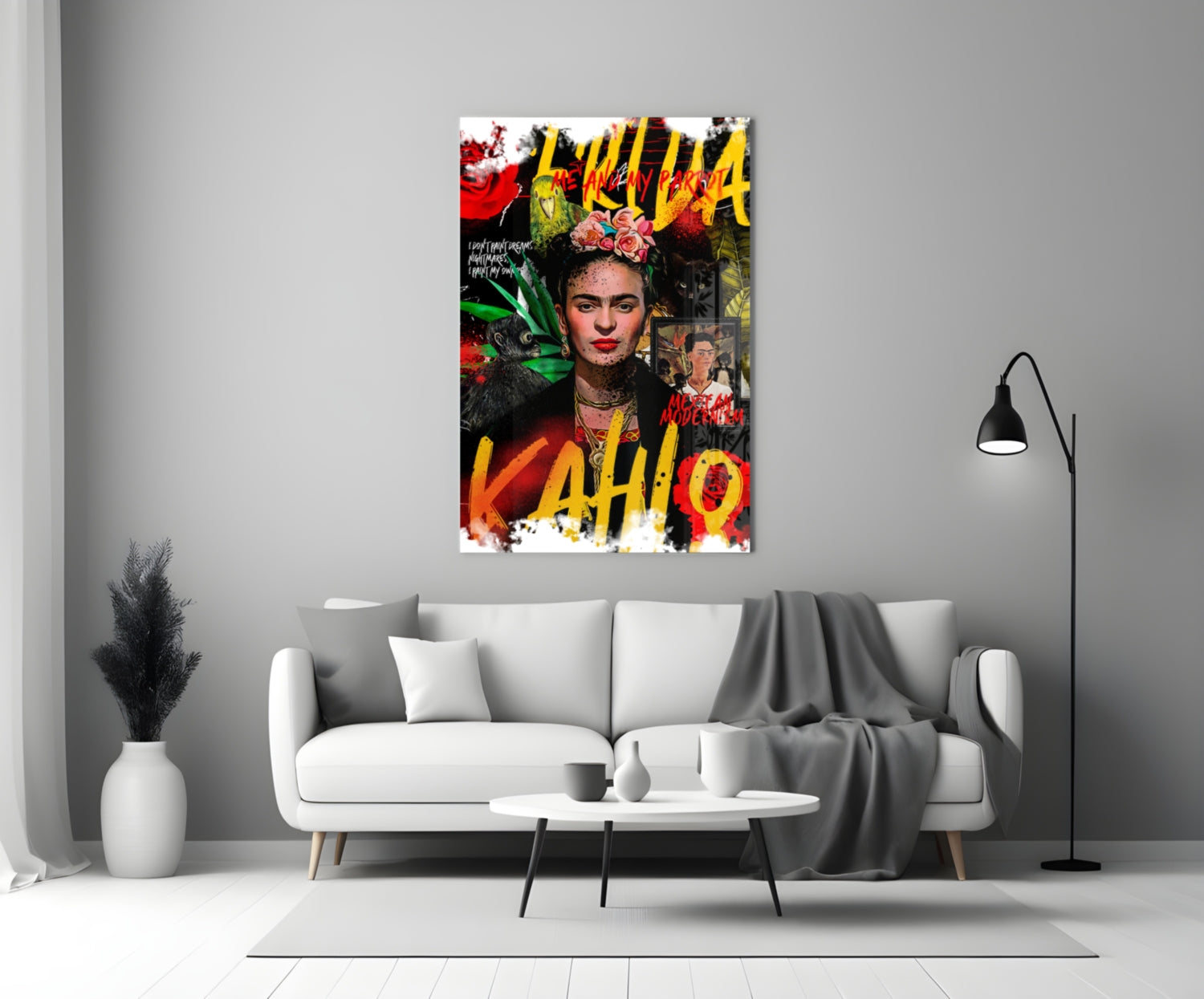 Frida Kahlo Glass Wall Art || Designer Collection.