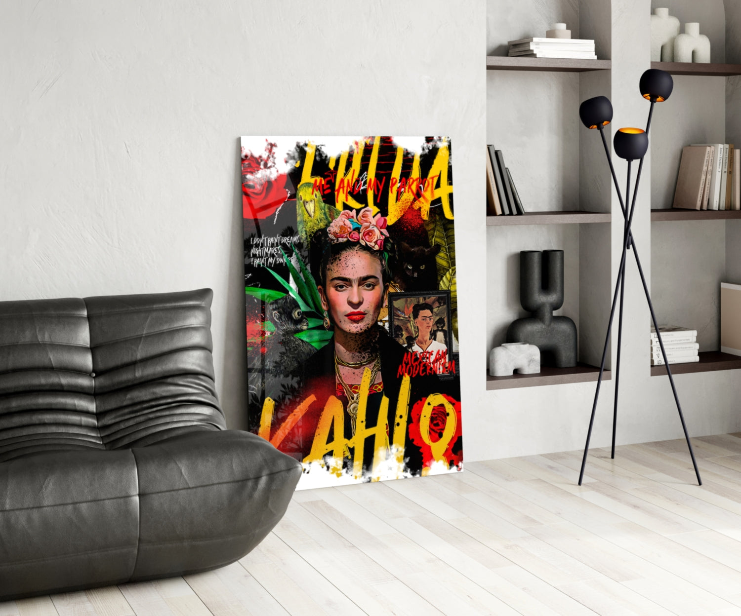 Frida Kahlo Glass Wall Art || Designer Collection.