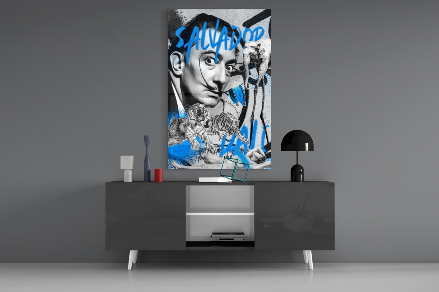 Salvador Dali and The Jungle Glass Wall Art || Designer Collection.