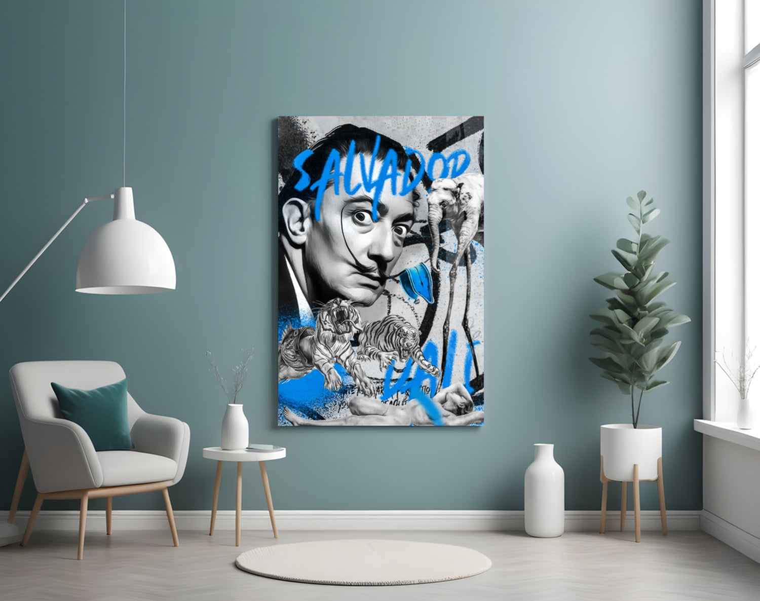 Salvador Dali and The Jungle Glass Wall Art || Designer Collection.