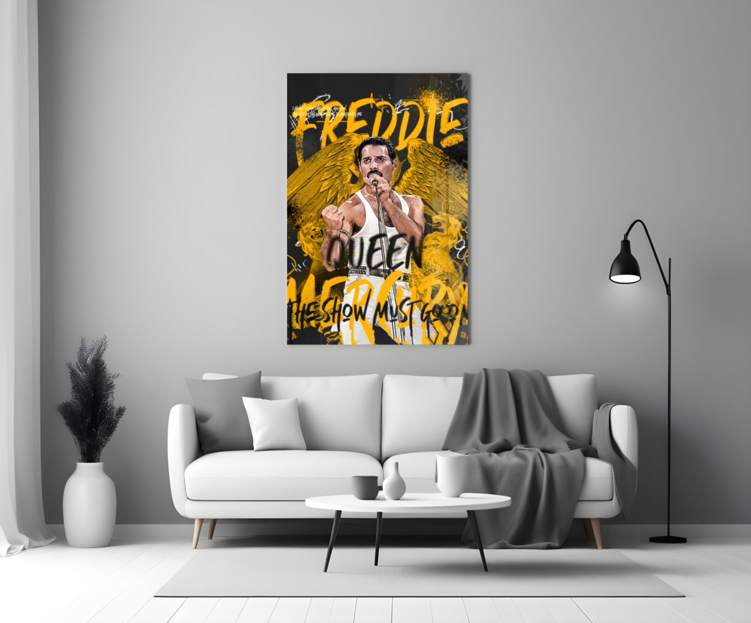 Freddie Mercury, The Queen Glass Wall Art || Designer Collection.