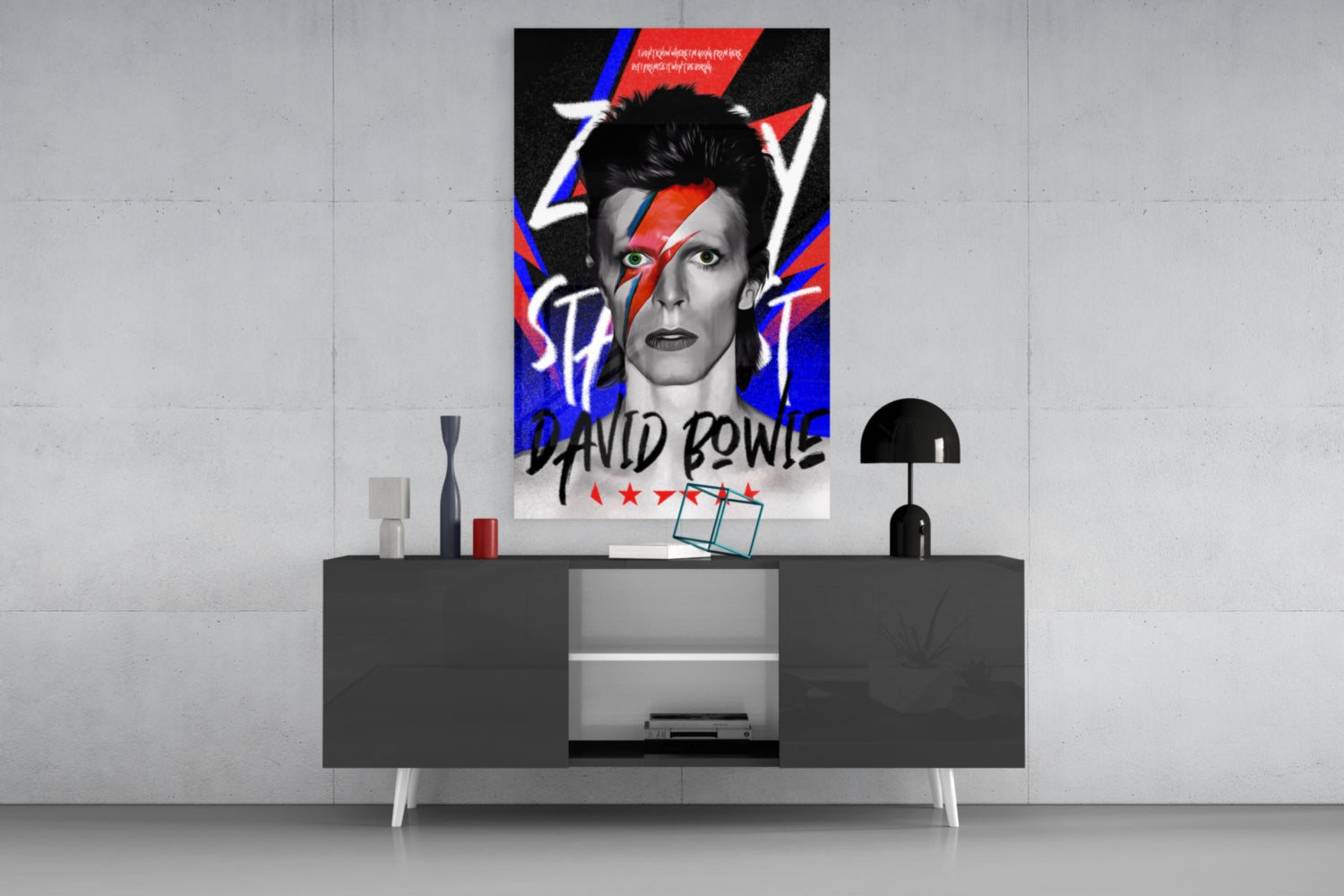David Bowie Glass Wall Art || Designers Collection.