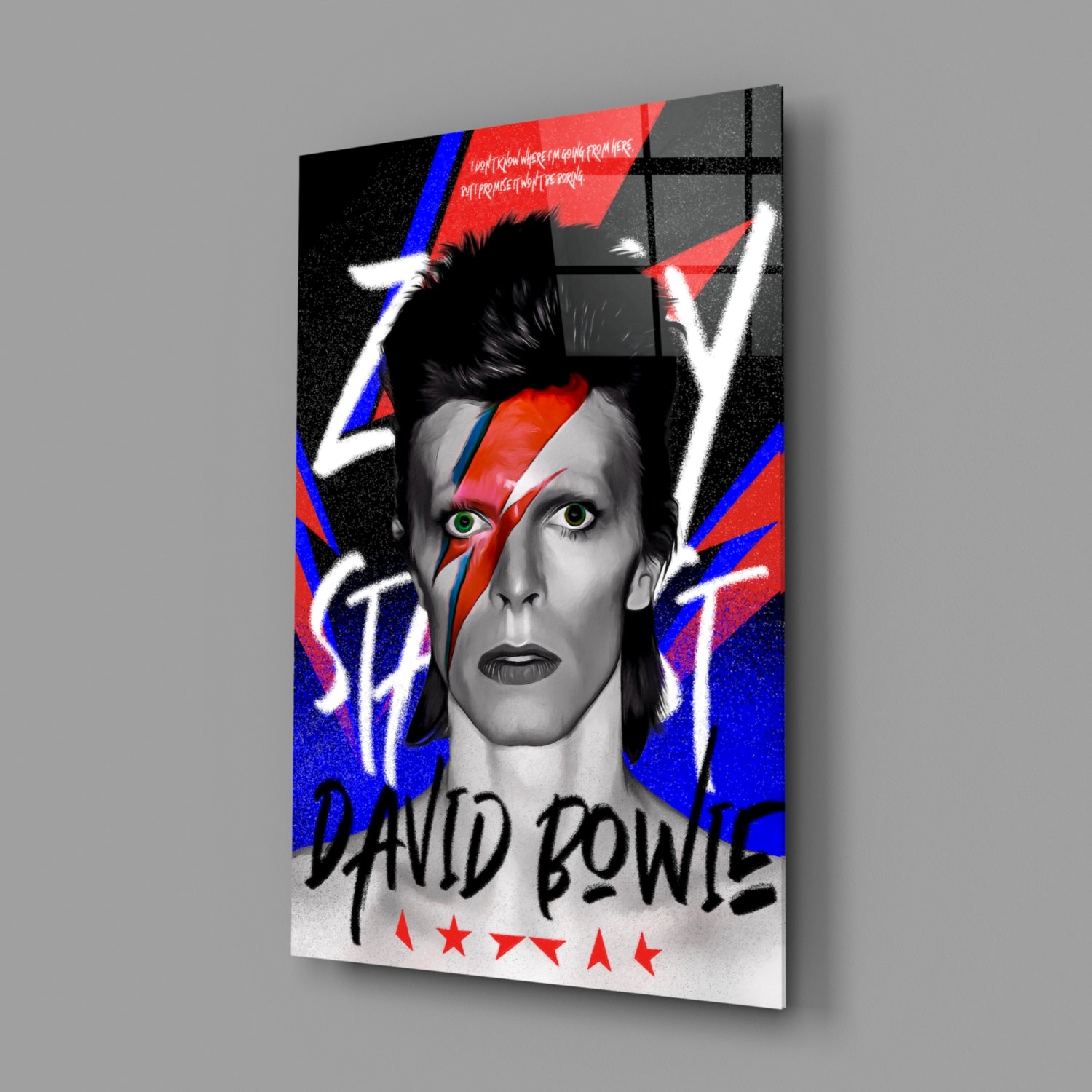 David Bowie Glass Wall Art || Designers Collection.