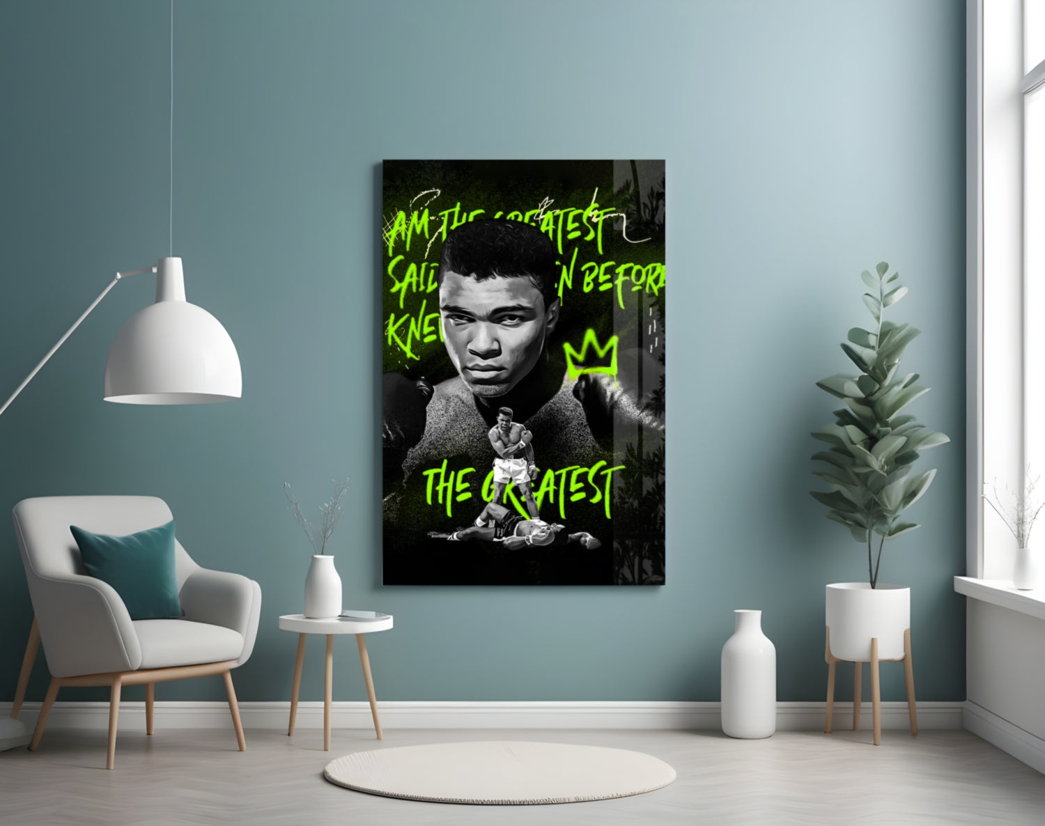 Muhammad Ali , The Greatest Glass Wall Art || Designer Collection.