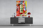 Bankroll panel catching lamp light to reveal its Warhol-tribute swagger