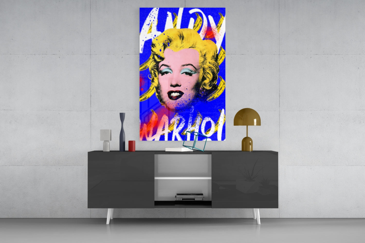 Andy Warhol and Marilyn Monroe Glass Wall Art || Designer Collection.
