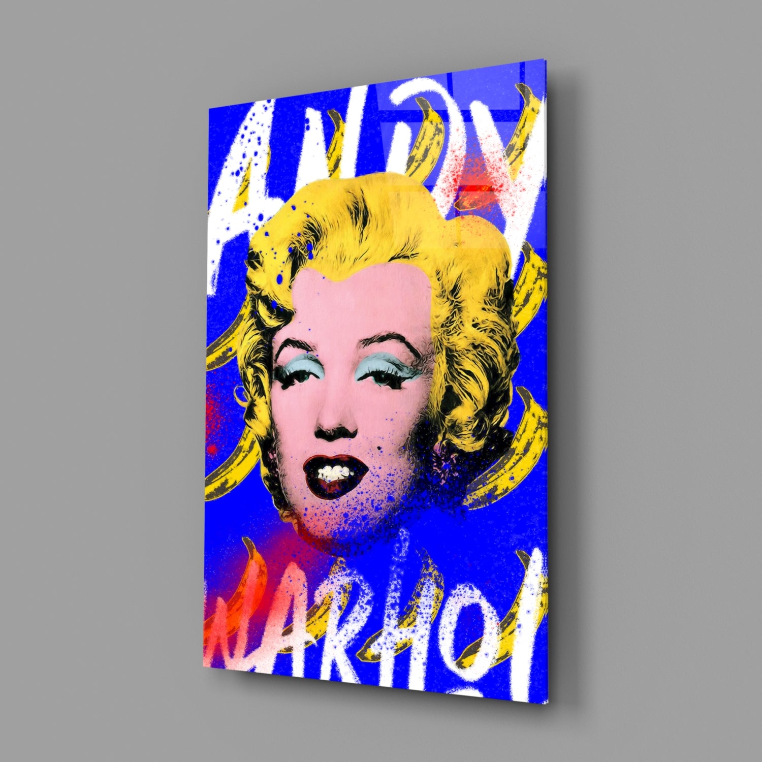 Andy Warhol and Marilyn Monroe Glass Wall Art || Designer Collection.