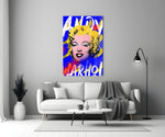 Warhol Marilyn close-up showing mint eyeshadow and pink flush among yellow bananas