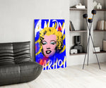 Pop-art panel adding collector heat to a vanity wall