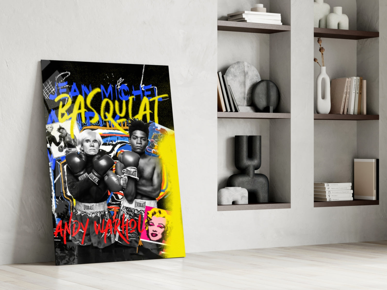 Andy Warhol vs Jean-Michel Basquiat Glass Wall Art || Designer Collection.