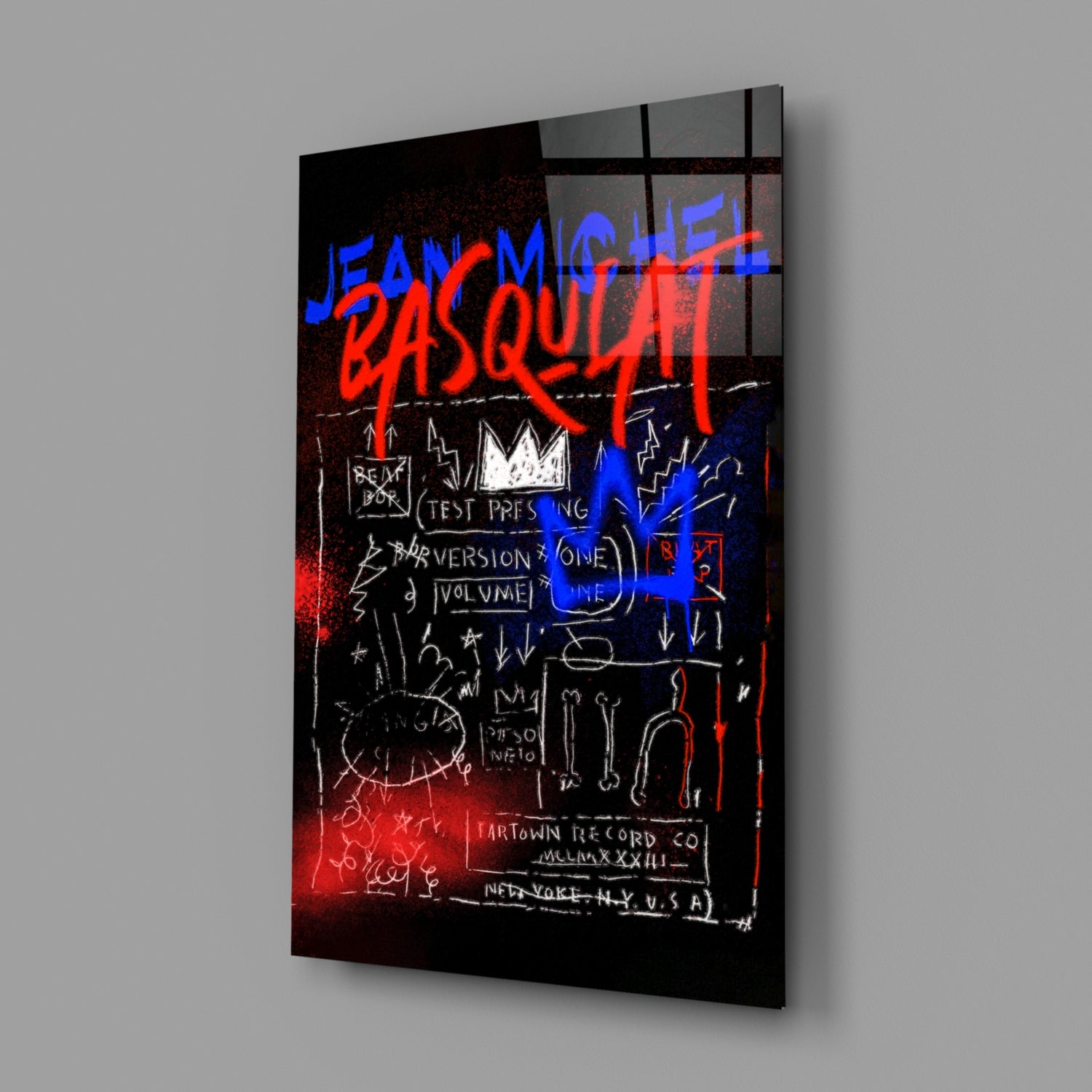 Style of Jean-Michel Basquiat Glass Wall Art || Designer Collection.