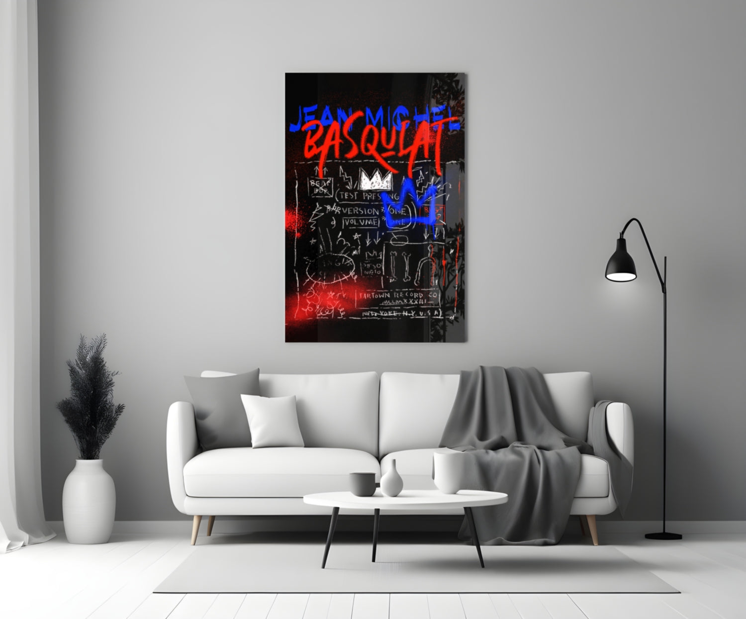 Style of Jean-Michel Basquiat Glass Wall Art || Designer Collection.