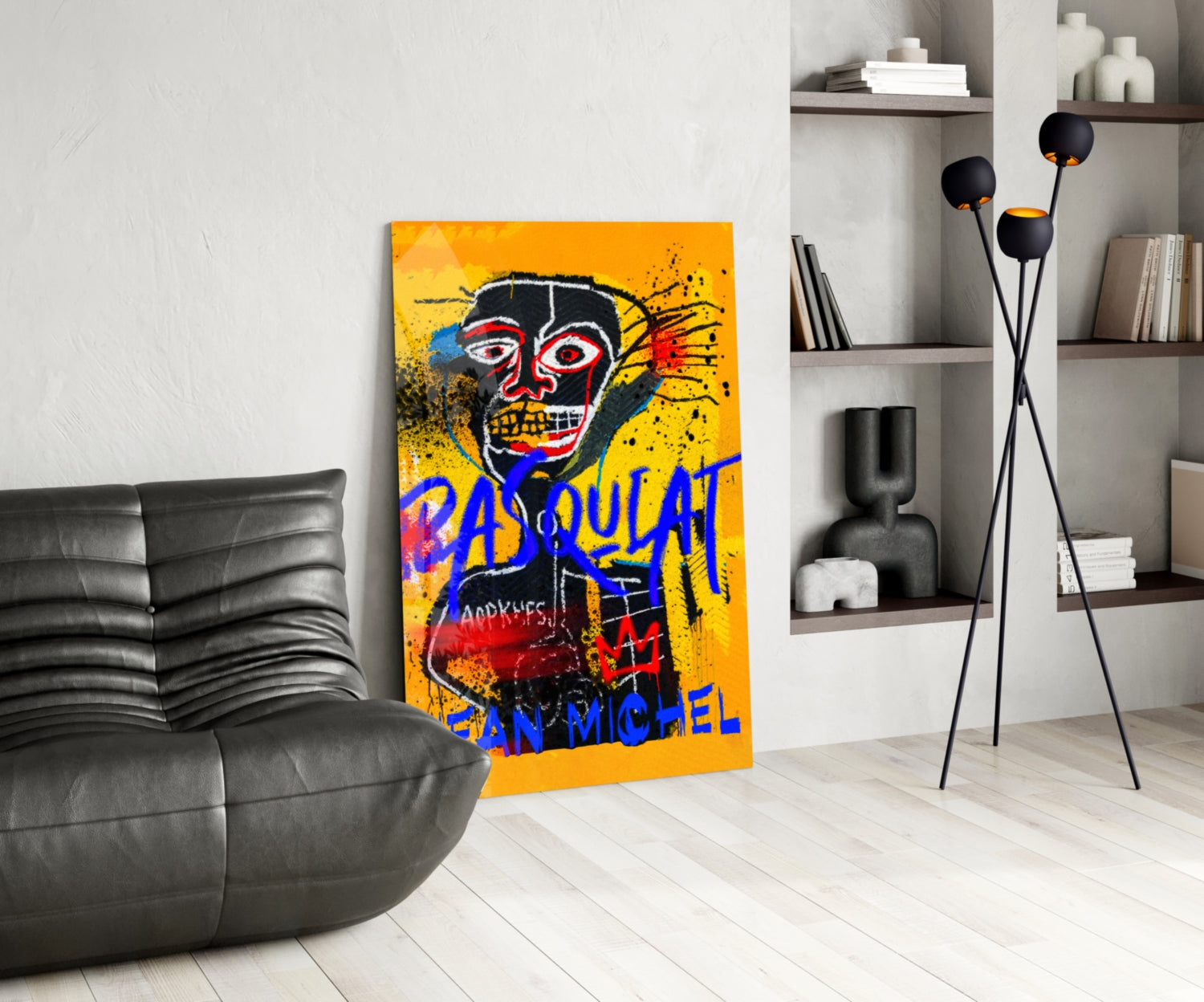 Style of Jean-Michel Basquiat Glass Wall Art || Designer Collection.