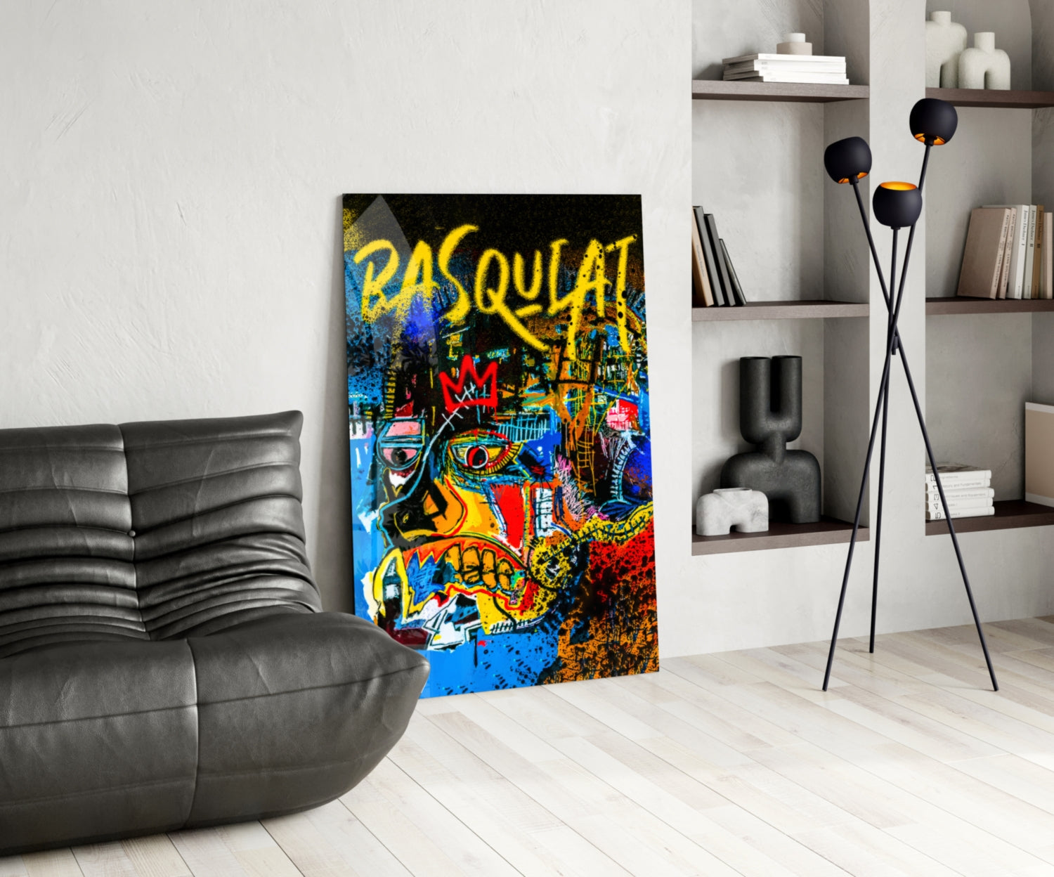 Style of Jean-Michel Basquiat Glass Wall Art || Designer Collection.
