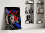 Basquiat-style glass print enhancing a hallway with art-history palette