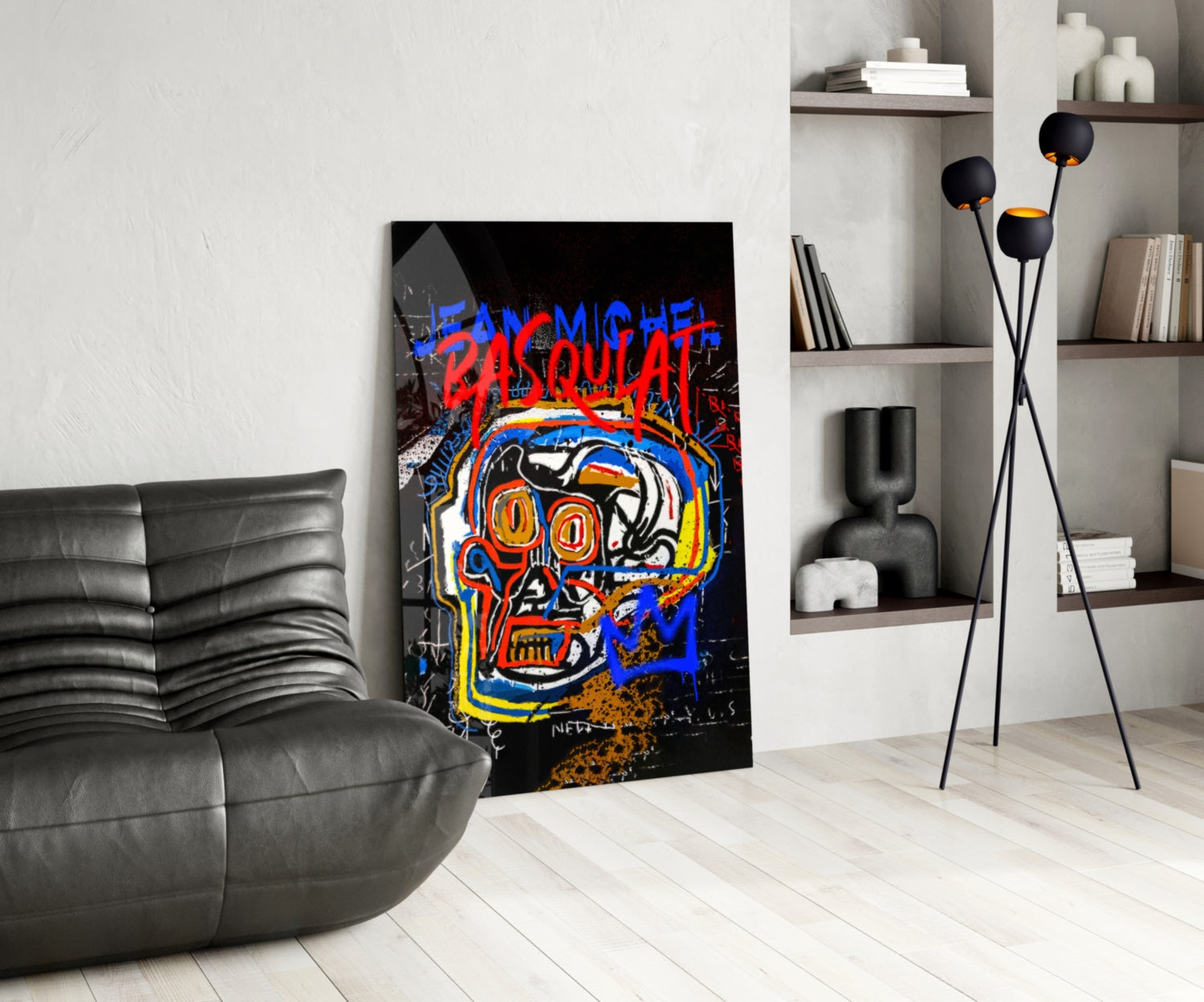 Style of Jean-Michel Basquiat Glass Wall Art || Designer Collection.
