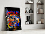 Basquiat-style glass print enhancing a hallway with art-history palette