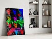 Andy Warhol glass print enhancing a hallway with pop-art palette