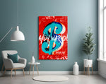 Warhol Dollar glass wall art styled above a console in a hypebeast wall