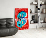 Pop-art panel adding collector heat to a workshop wall