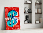 Andy Warhol Dollar glass print enhancing a startup lounge with pop-art palette