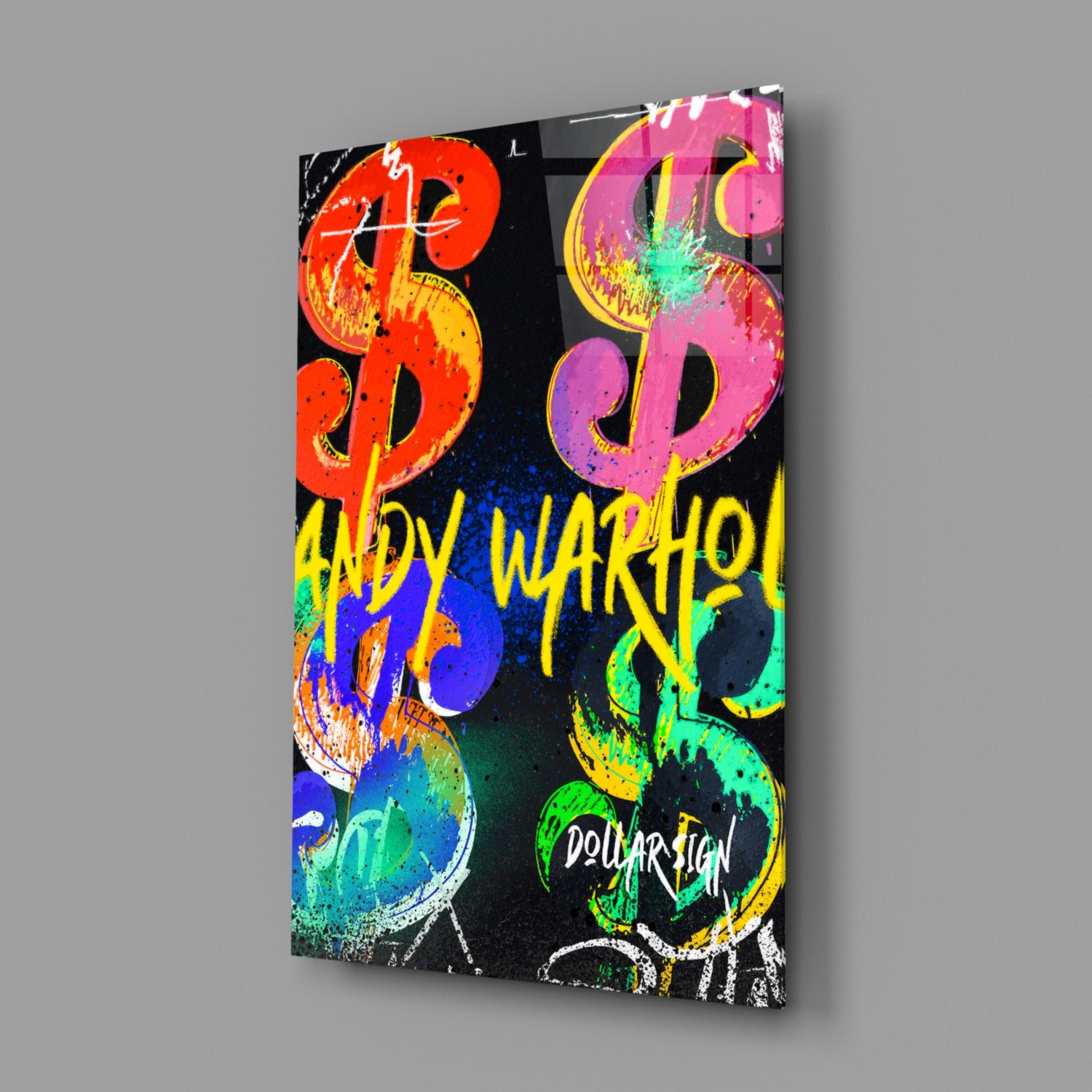 Andy Warhol and Dollar Glass Wall Art || Designer Collection.