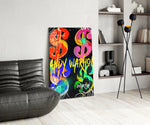 Pop-art panel adding collector heat to a workshop wall
