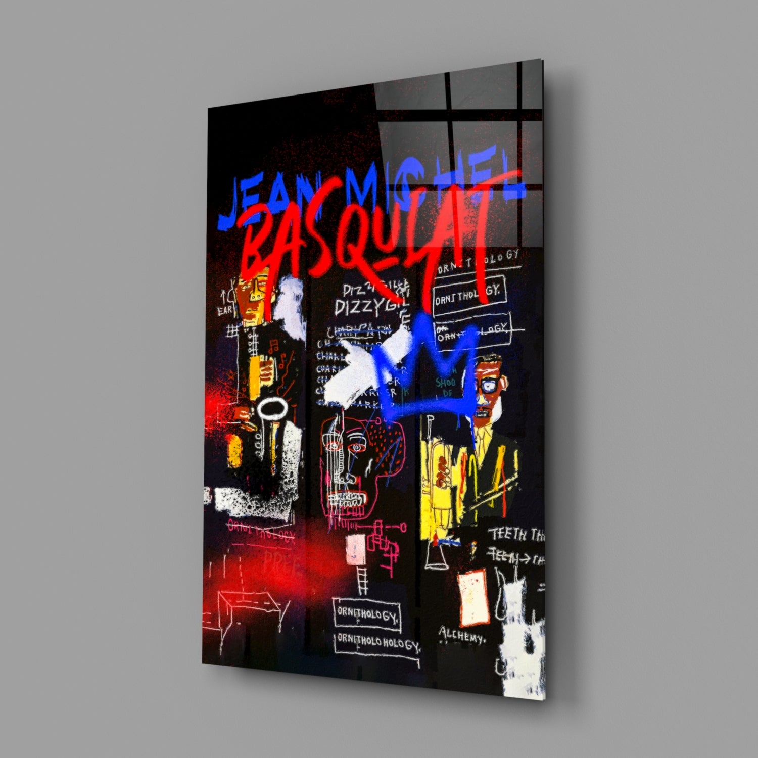 Style of Jean-Michel Basquiat Glass Wall Art || Designer Collection.