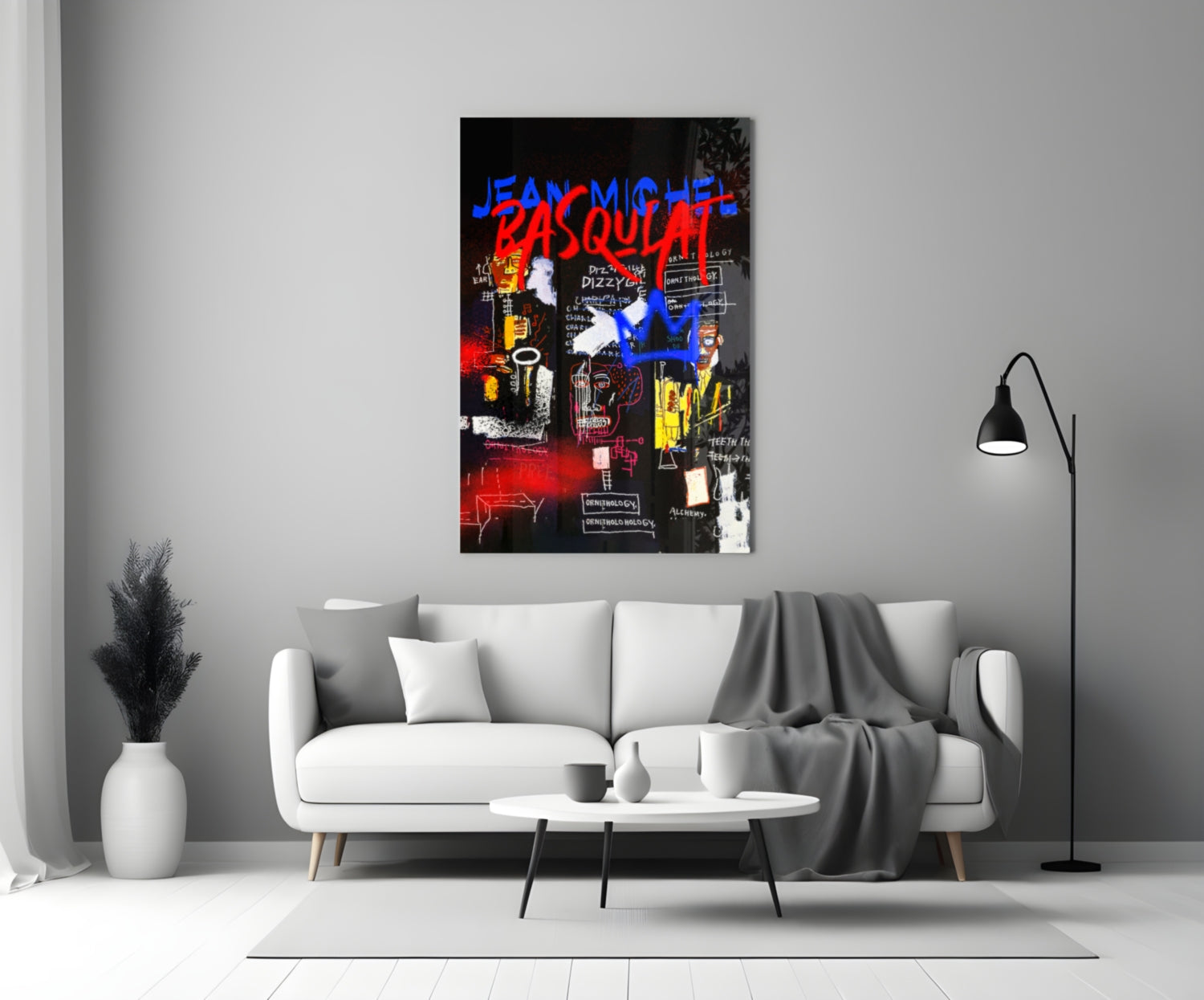 Style of Jean-Michel Basquiat Glass Wall Art || Designer Collection.