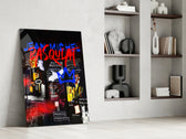 Basquiat-style glass print enhancing a hallway with art-history palette