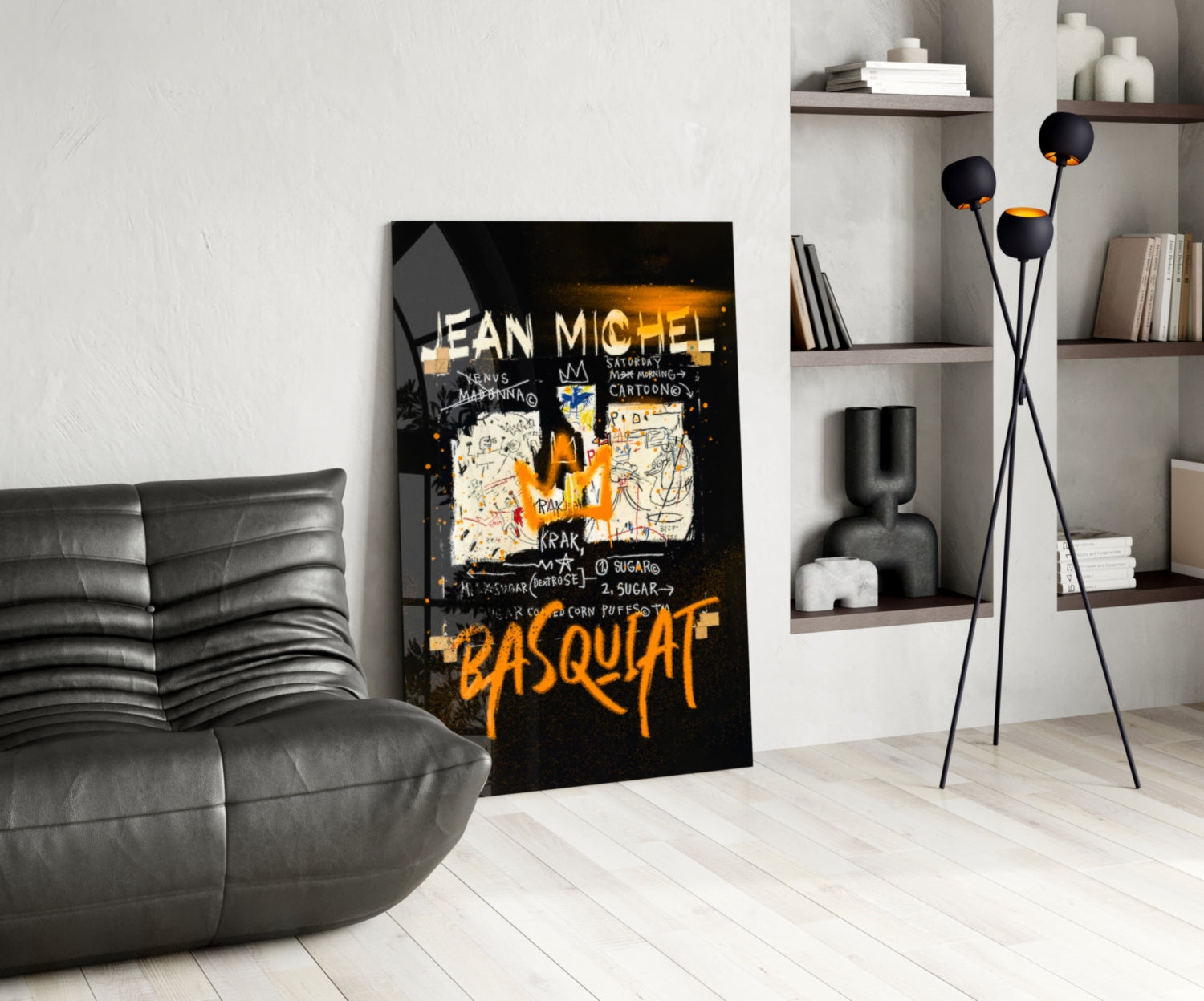 Style of Jean-Michel Basquiat Glass Wall Art || Designer Collection.