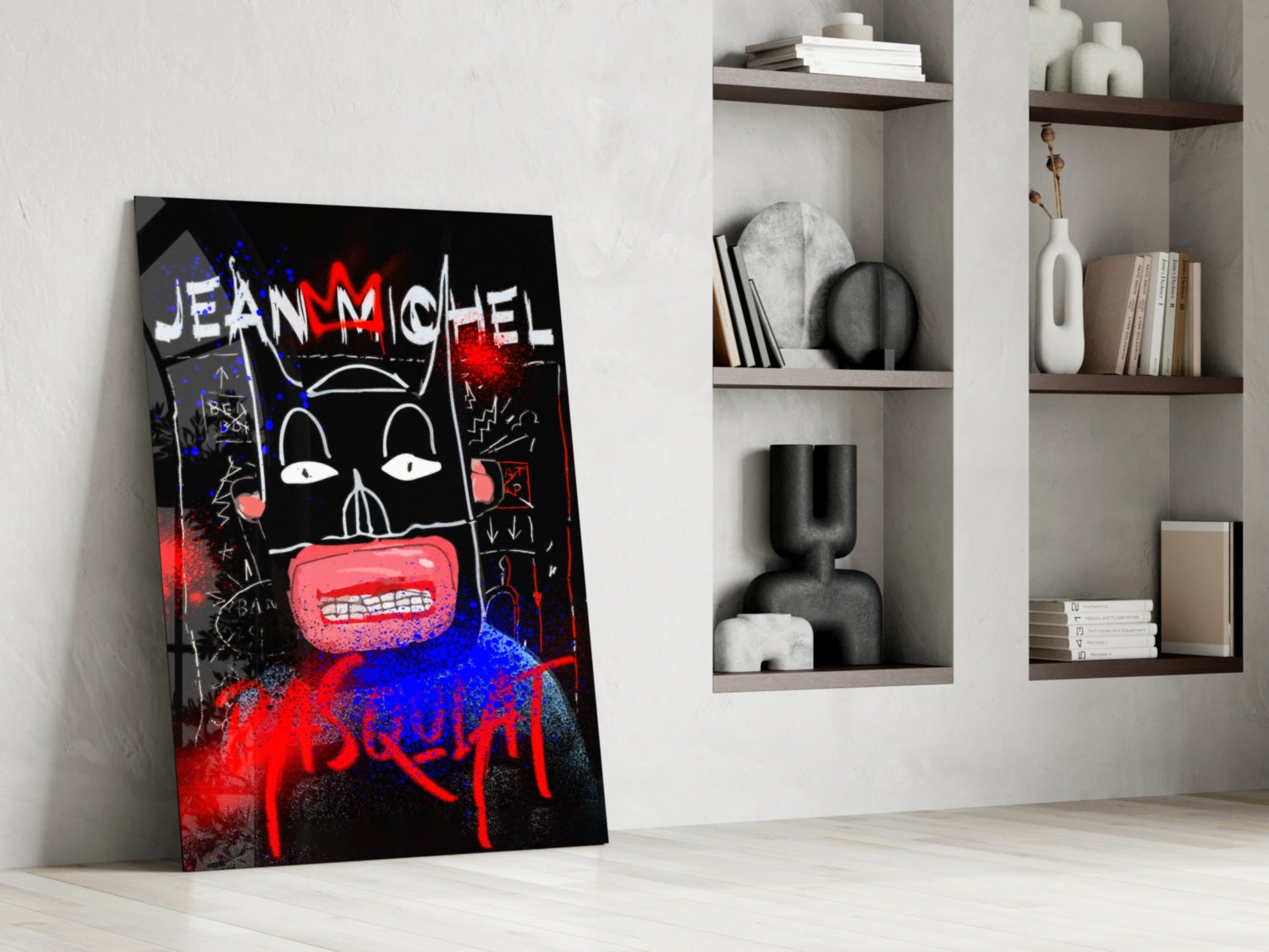 Style of Jean-Michel Basquiat Glass Wall Art || Designer Collection.