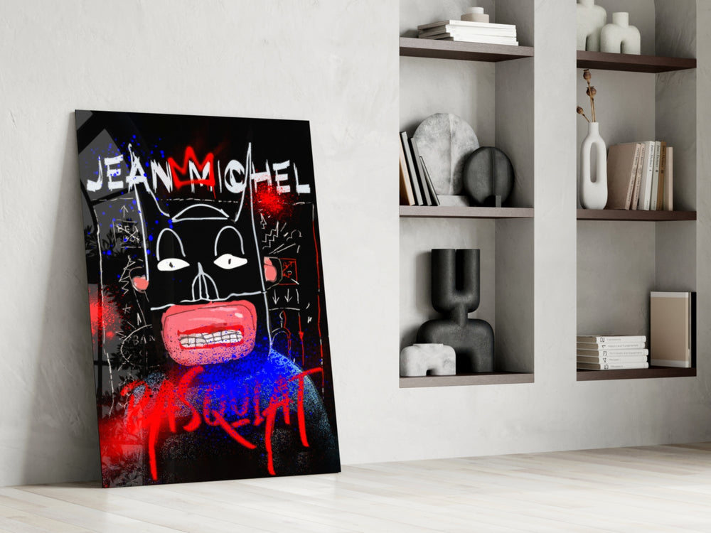 Basquiat-style glass print enhancing a hallway with art-history palette