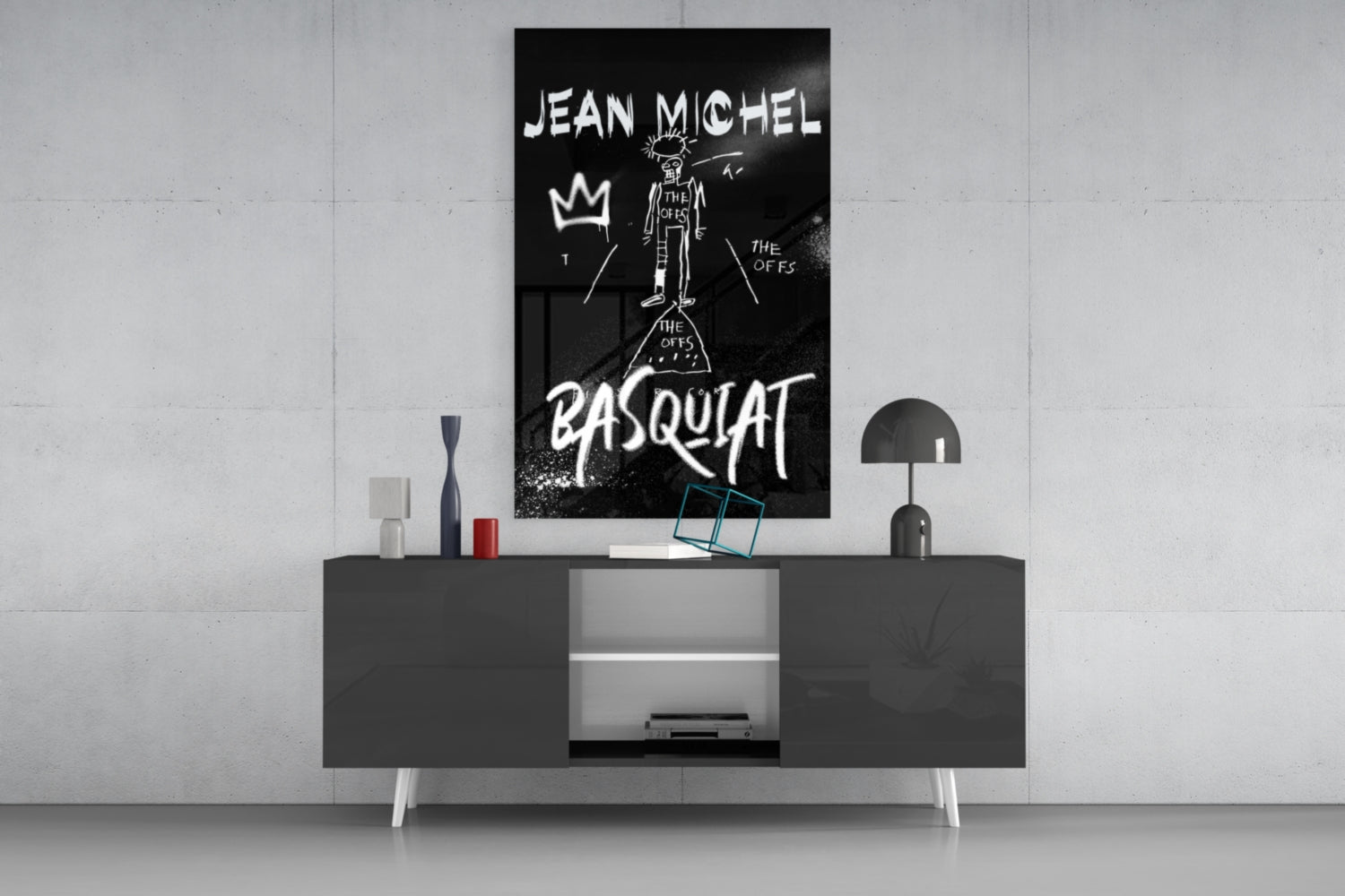 Style of Jean-Michel Basquiat Glass Wall Art || Designer Collection.