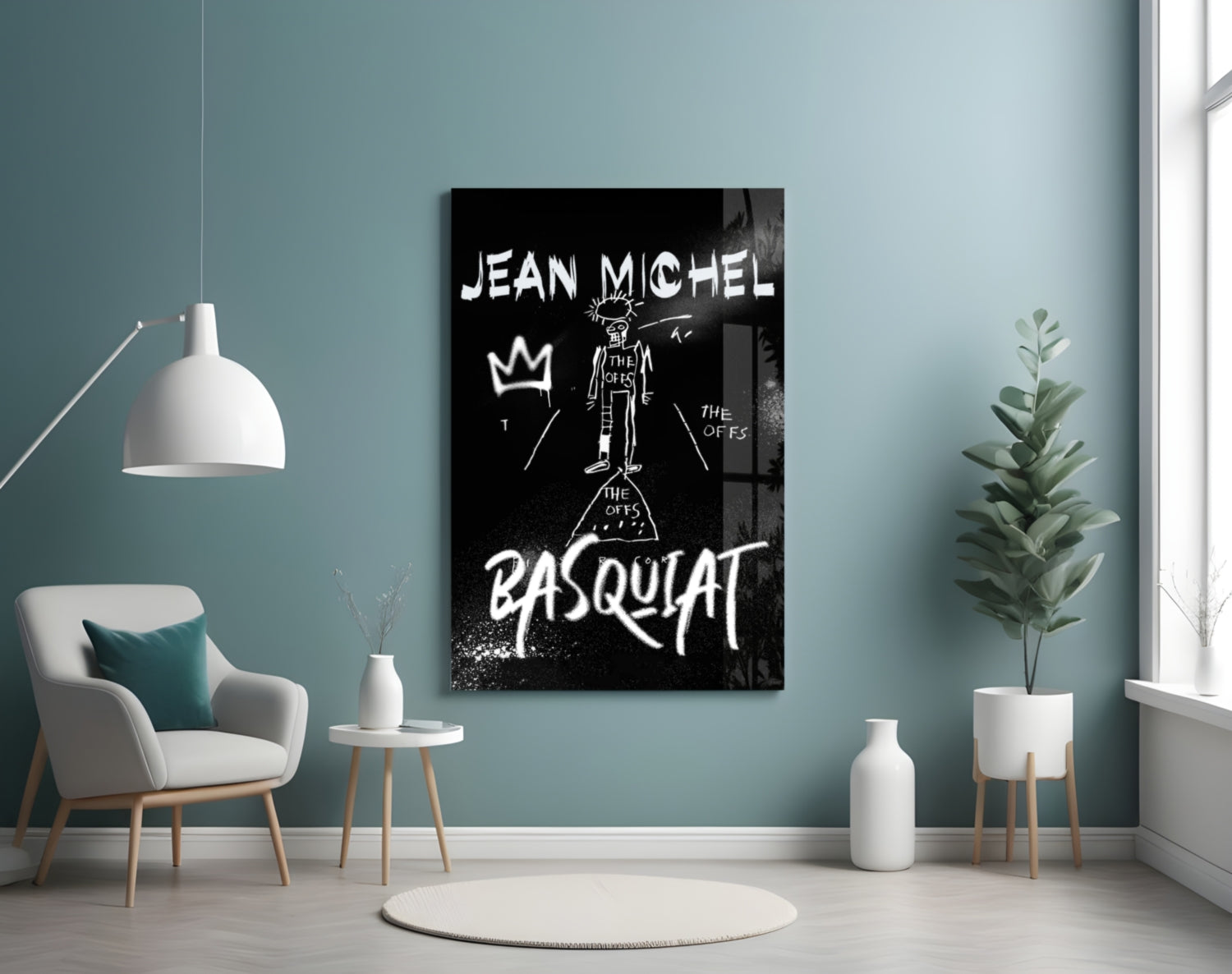 Style of Jean-Michel Basquiat Glass Wall Art || Designer Collection.
