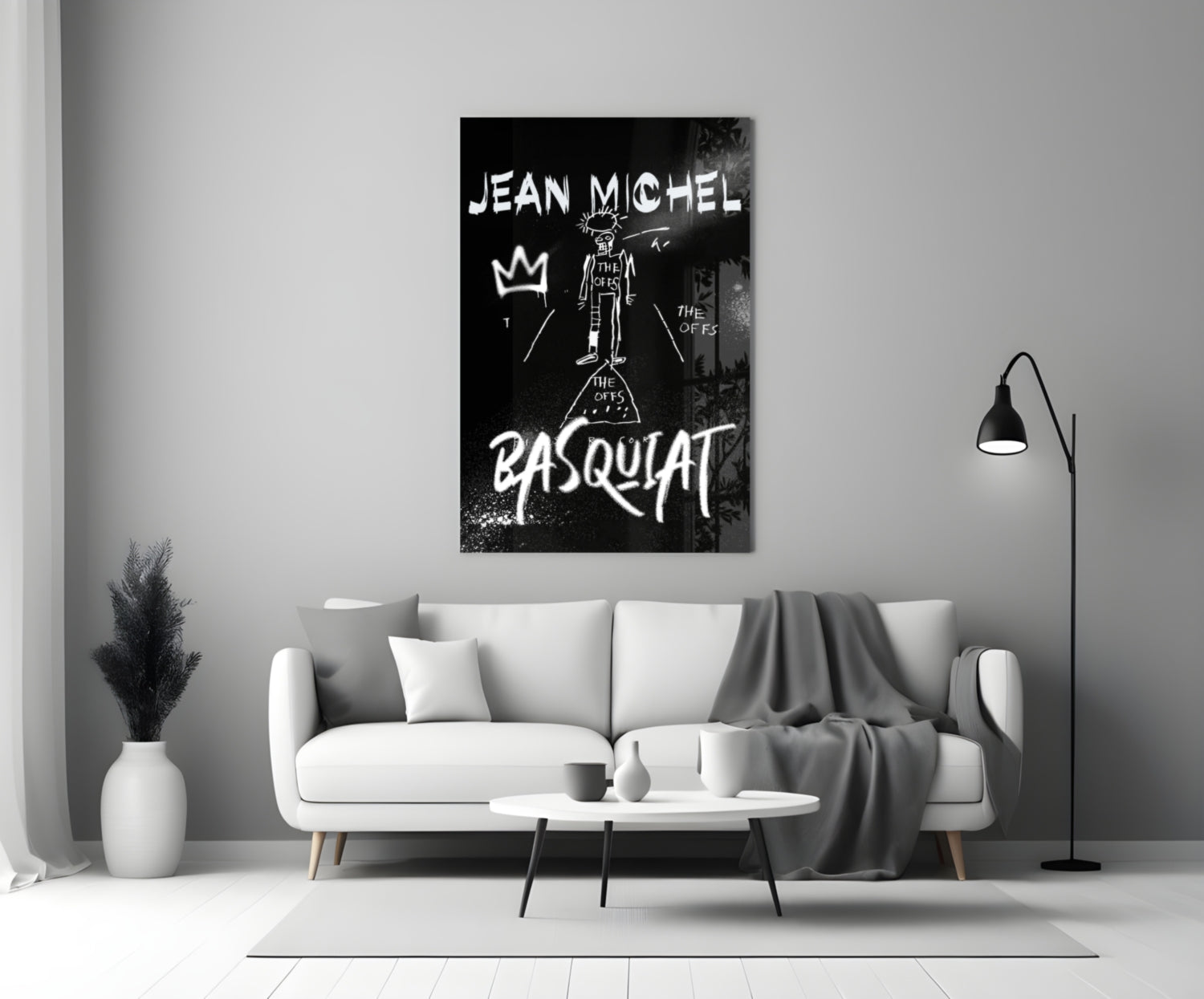 Style of Jean-Michel Basquiat Glass Wall Art || Designer Collection.