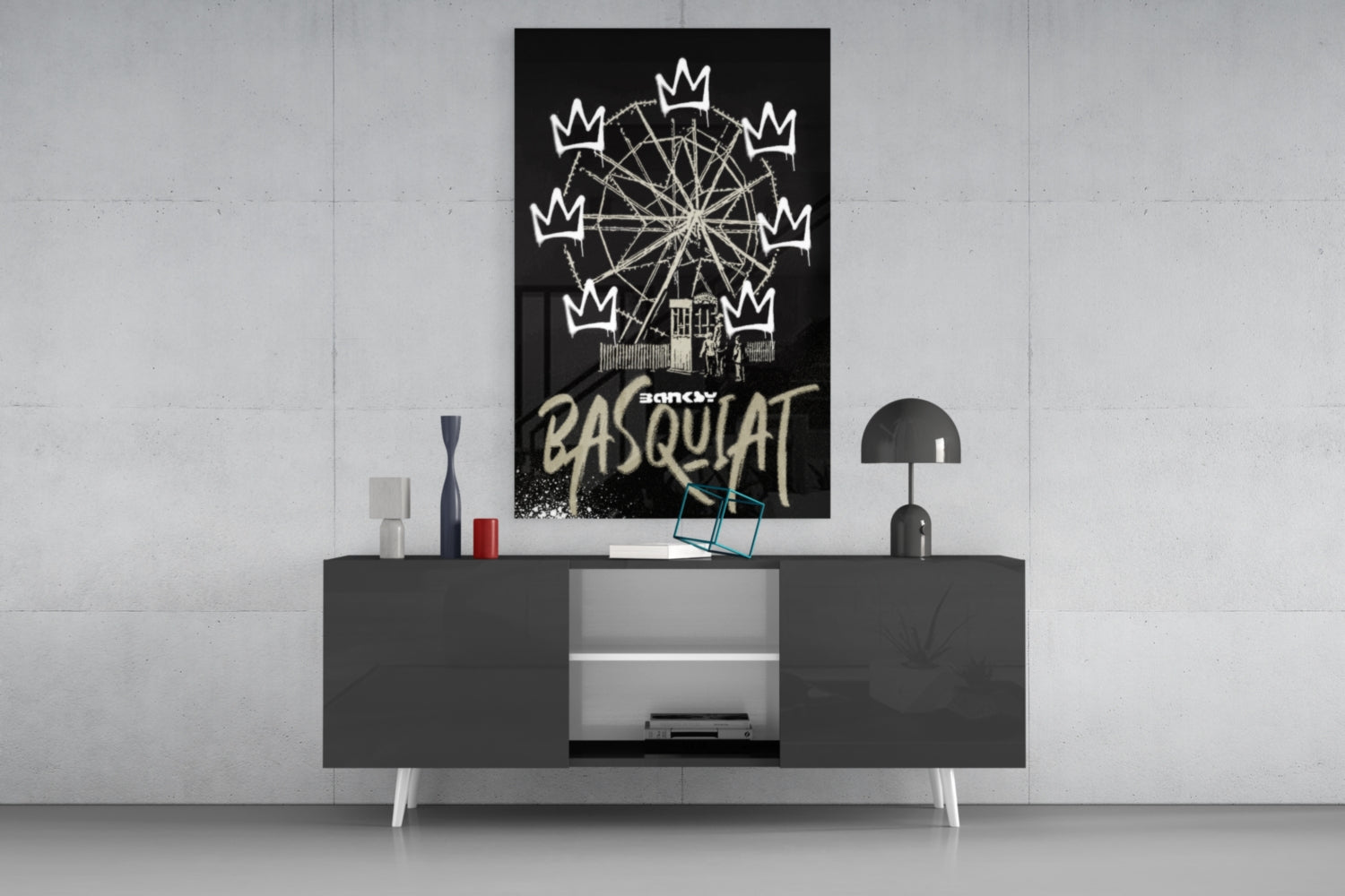 Banksy Basquiat Glass Wall Art || Designer Collection.