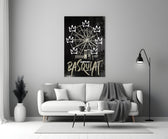 Banksy Basquiat close-up showing stencil ferris wheel and seven white crowns
