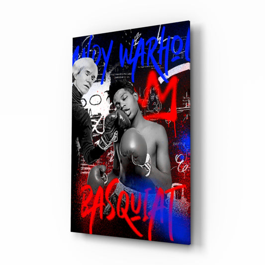 Pop Art vs Neo-Expressionism Glass Wall Art || Designer Collection