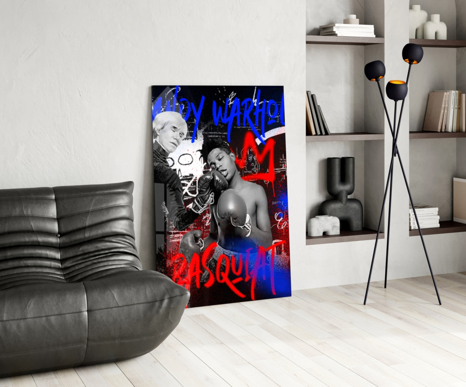 Andy Warhol vs Jean-Michel Basquiat Glass Wall Art || Designer Collection.
