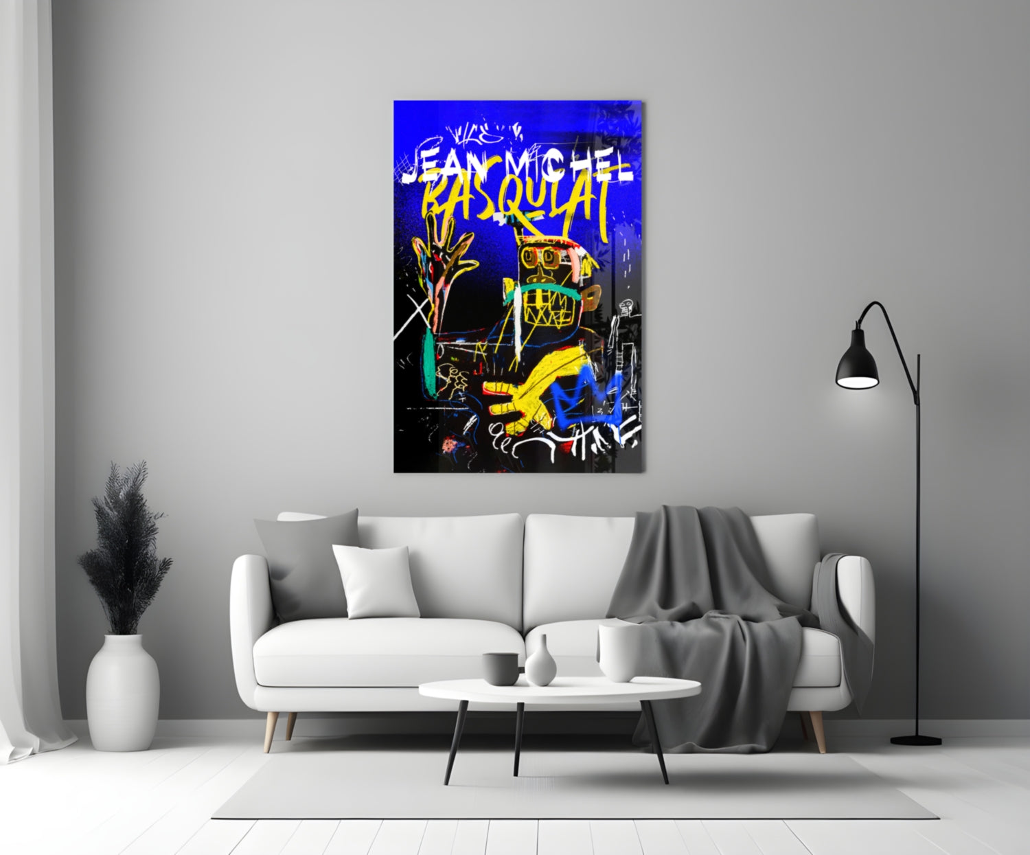 Style of Jean-Michel Basquiat Glass Wall Art || Designer Collection.