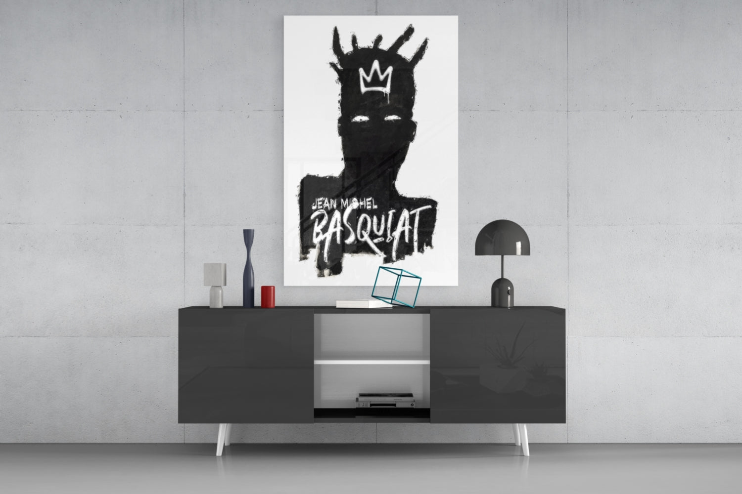 Style of Jean-Michel Basquiat Glass Wall Art || Designer Collection.