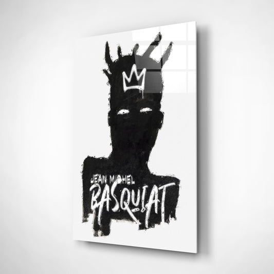Neo-Expressionist Crown Graffiti Glass Wall Art || Designer Collection