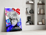 Andy Warhol glass print enhancing a hallway with pop-art palette